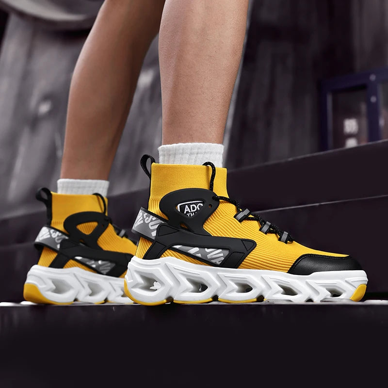 Hip-hop Sneakers Men High-tops High-street Sports Shoes Brand Designer Leisure Shoe Men Comfy Breathable Walking Shoes Male