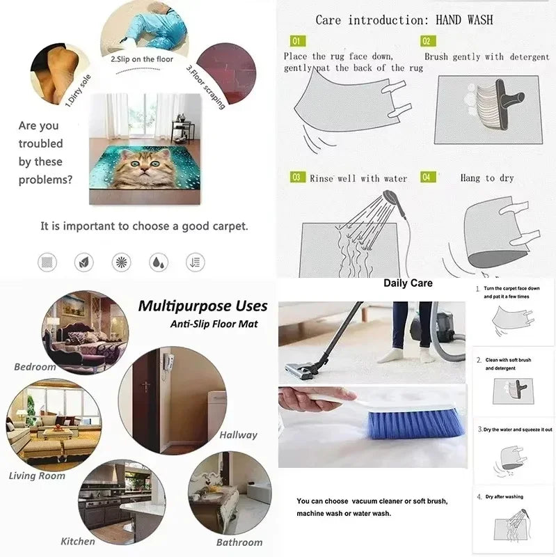 Merry Christmas Door Mat Printed Decoration Flannel Carpet Mat Door Mat Absorbent Foot Mat Small Foot Mat Machine Washable Decor