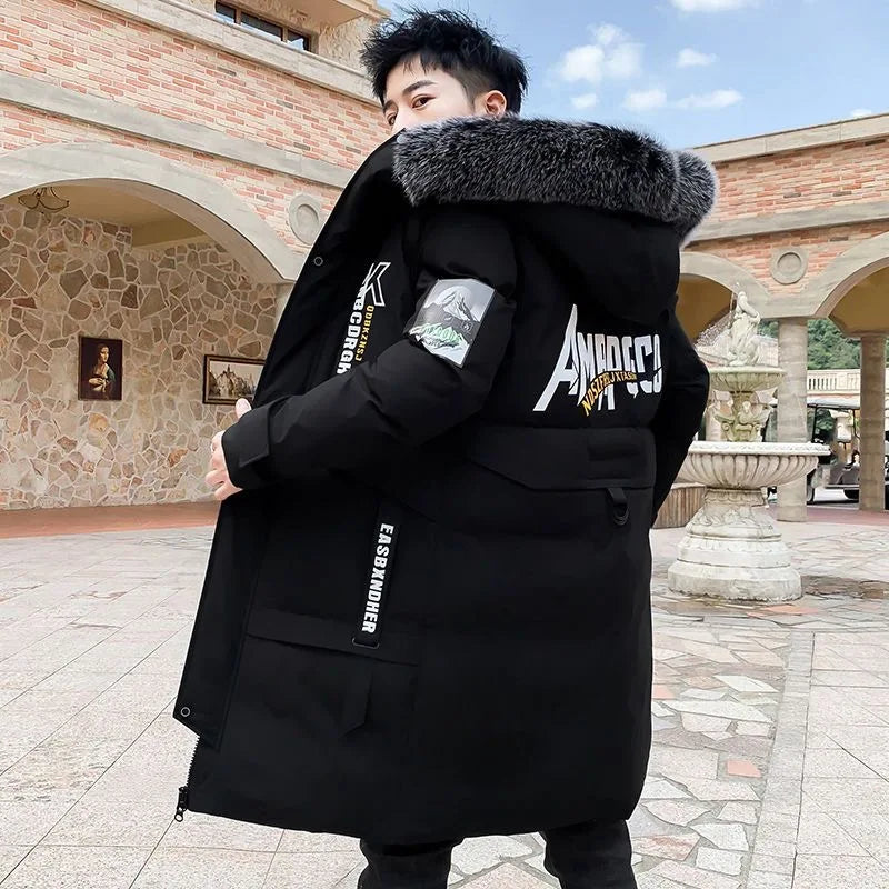 Men's Winter Jacket New Winter Cotton Coat Men's Long Section Trend Youth Handsome Camouflage Clothes Casual Jacket