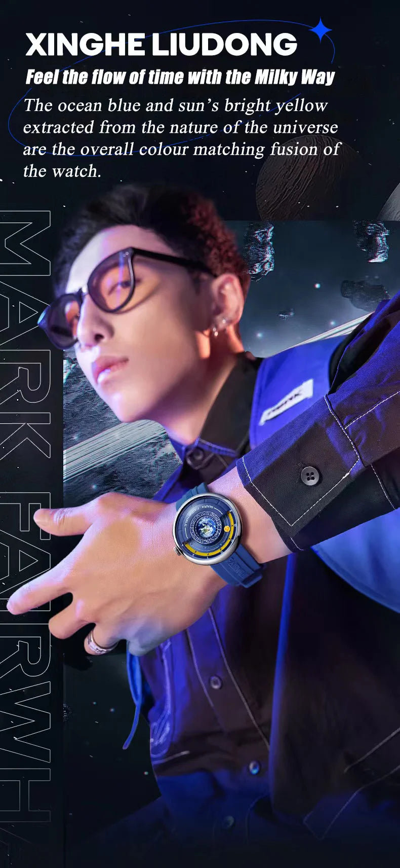 Mark Fairwhale 5700 Men's Watches Brand Silicone Strap Planet For Men Top Quartz Watch Reloj Hombre