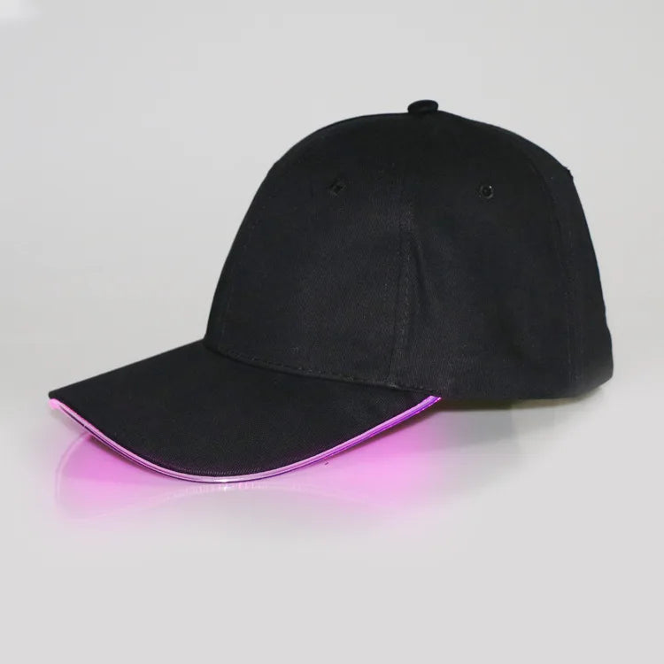 Fiber Optic Cap LED Hat with 7 Colors Luminous Glowing EDC Baseball Hats USB Charging Light Up Caps Performance Led Cap