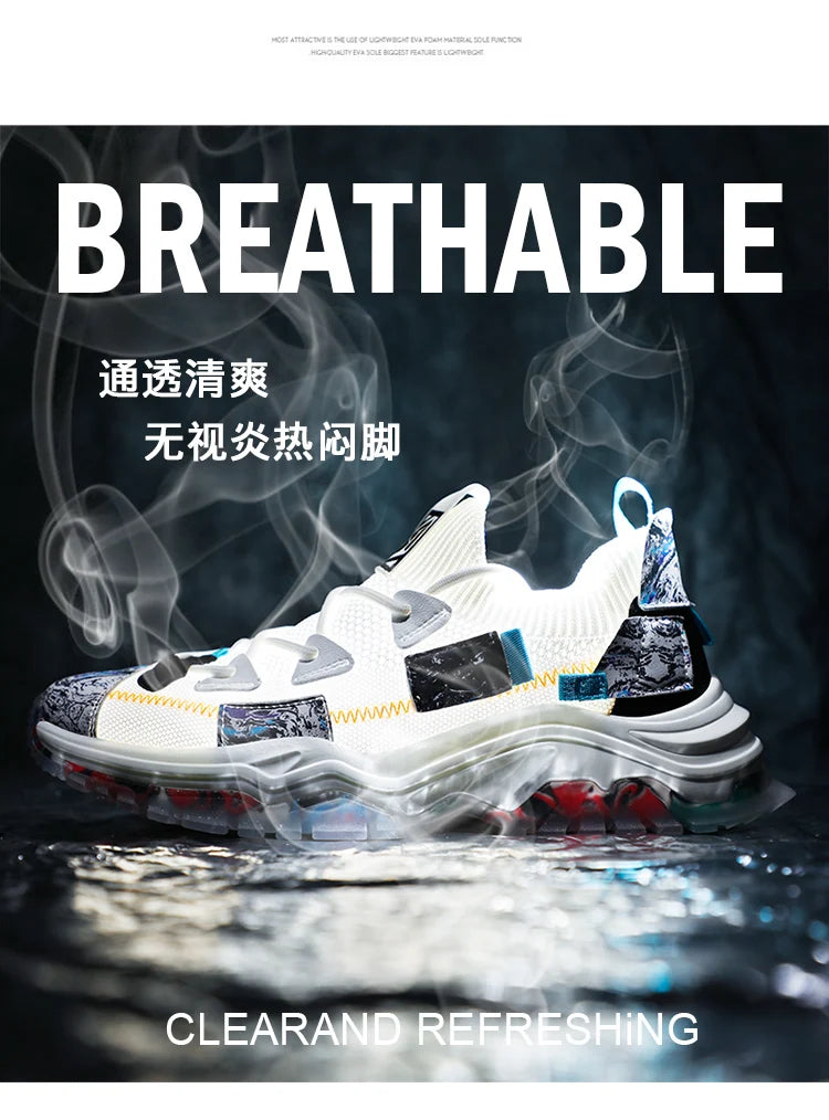 Men's Casual Sneakers Breathable Luxury Trainer Race Shoes Fashion Loafers Running Shoes for Male Comfortable Tenis