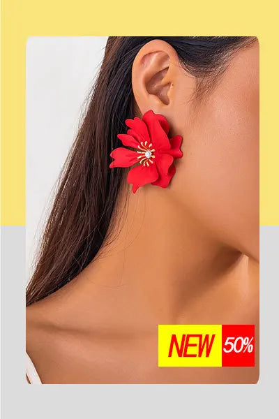 Exaggerated Large Irregular Ellipse Stud Earrings for Women Trendy Charms Wedding Accessories 2023 Fashion Jewelry Female Gifts