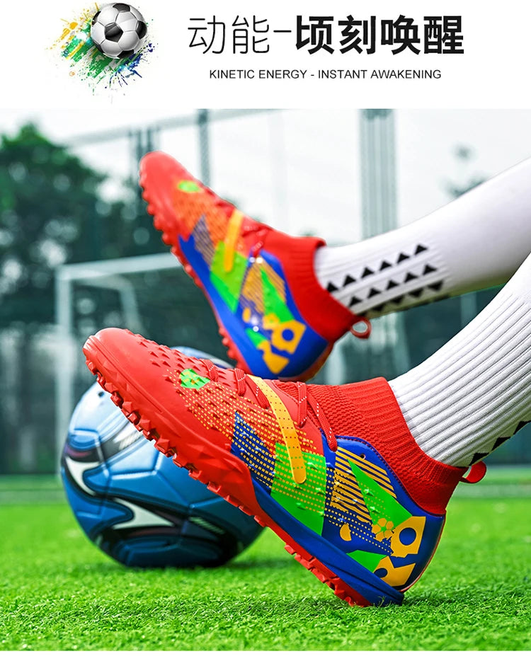 New Men Soccer Shoes High-quality Outdoor High Ankle Ultralight Indoor Football Boots Non-Slip Sports Shoes Futsal Non-Slip