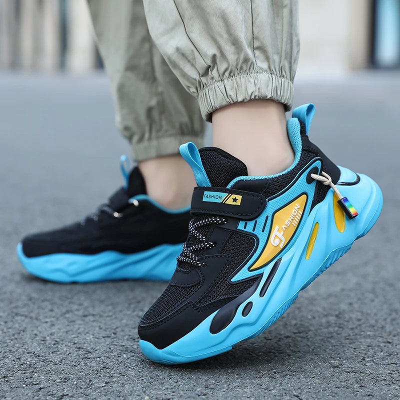 Children Sneakers for Boys Mesh Breathable Running Sports Shoes Kids Girls Flat Casual Shoes Big Size 40