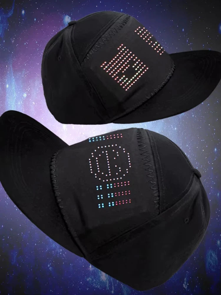 2025 New LED Cap, Multi-Language APP Control DIY Editing Light Up Cool Hat (Text, Music, Image, Drawing) For Men Women