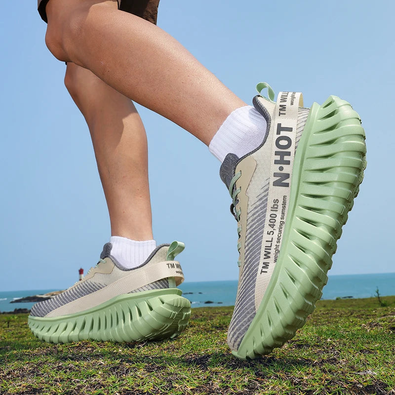 High-quality Chunky Running Shoes Women Men Light Comfy Outdoor Jogging 36-46 Mesh Breathable Trekking Shoes Versatile Sneakers