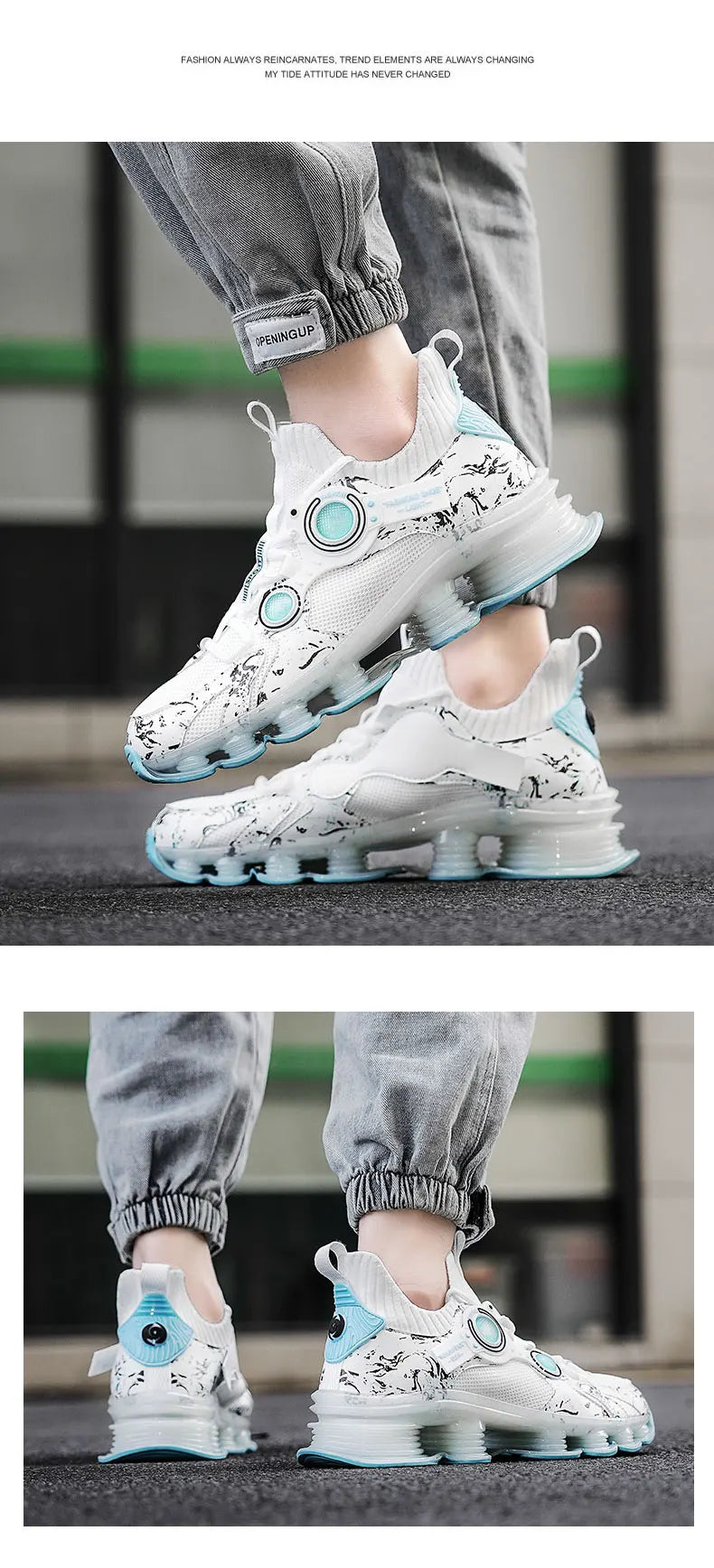 YRZL Men Sneakers Tenis Luxury Designer Shoes Mens High Quality Platform Sneakers Fashion Blade Loafers Running Shoes for Men