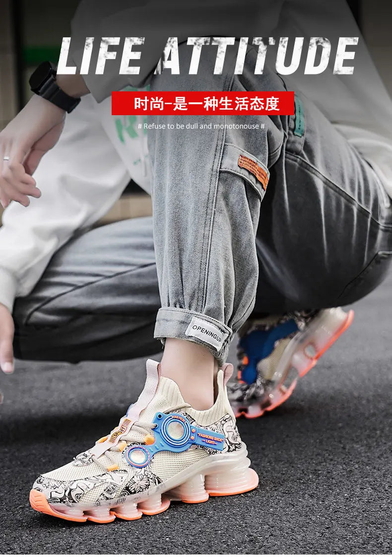 YRZL Men Sneakers Tenis Luxury Designer Shoes Mens High Quality Platform Sneakers Fashion Blade Loafers Running Shoes for Men