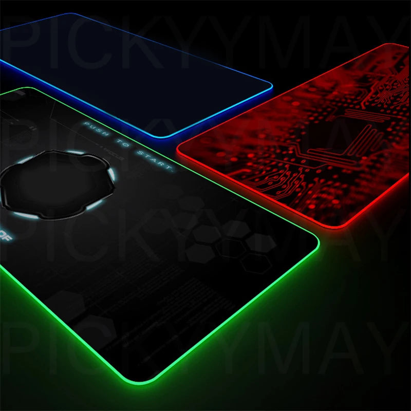 Geometry Large RGB Gamer Mousepad 40x90cm Mouse Mat Gaming Mousepads LED Keyboard Mats Luminous Desk Pads Mouse Pad For PC