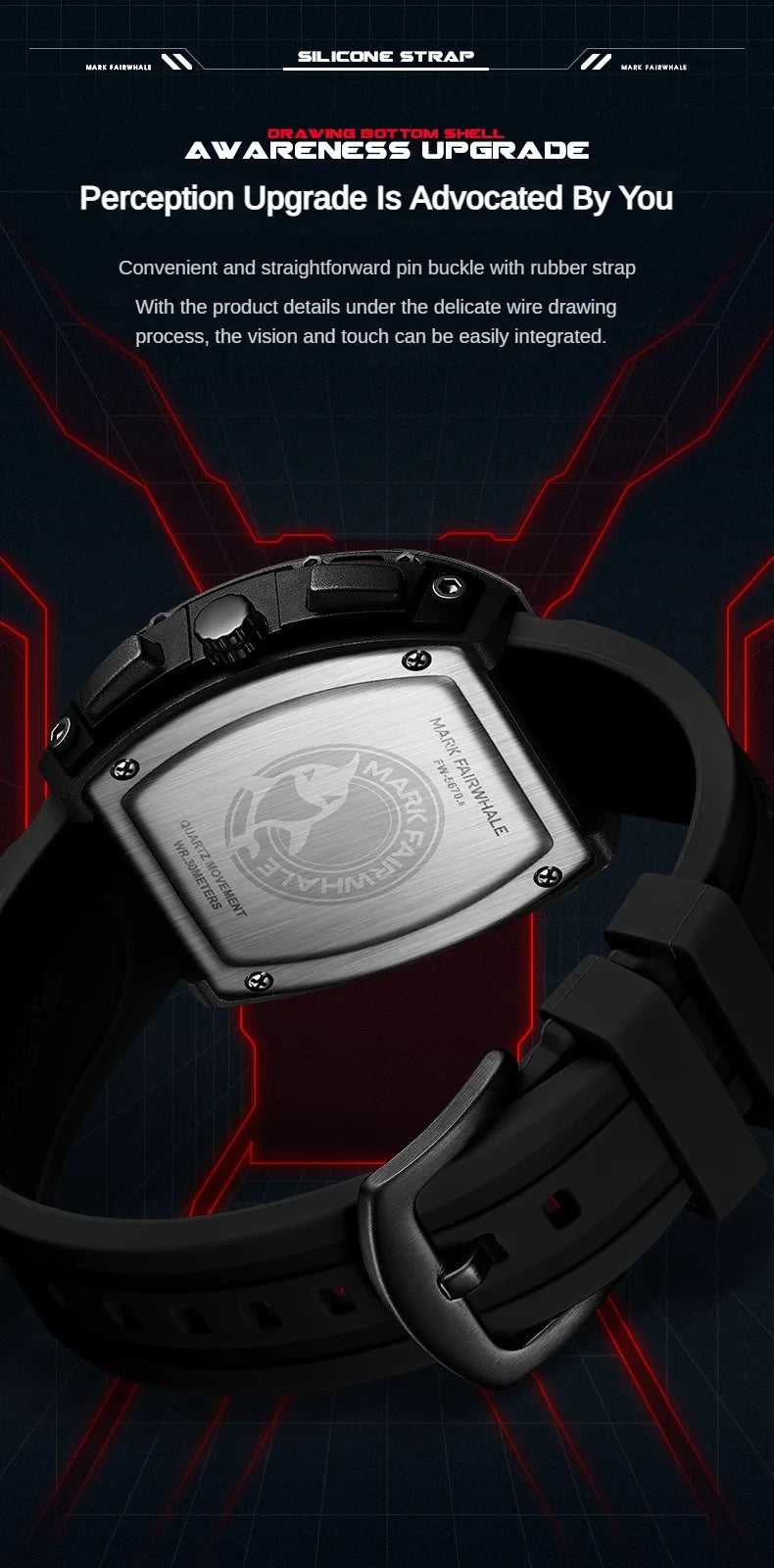 Fashion White Watches For Men Sport Silicone Strap Dive Luminous Quartz Watch Tonneau Shape Resin Case Multifunctional Clock New