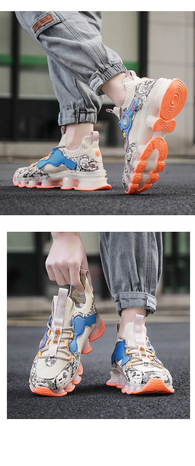 YRZL Men Sneakers Tenis Luxury Designer Shoes Mens High Quality Platform Sneakers Fashion Blade Loafers Running Shoes for Men