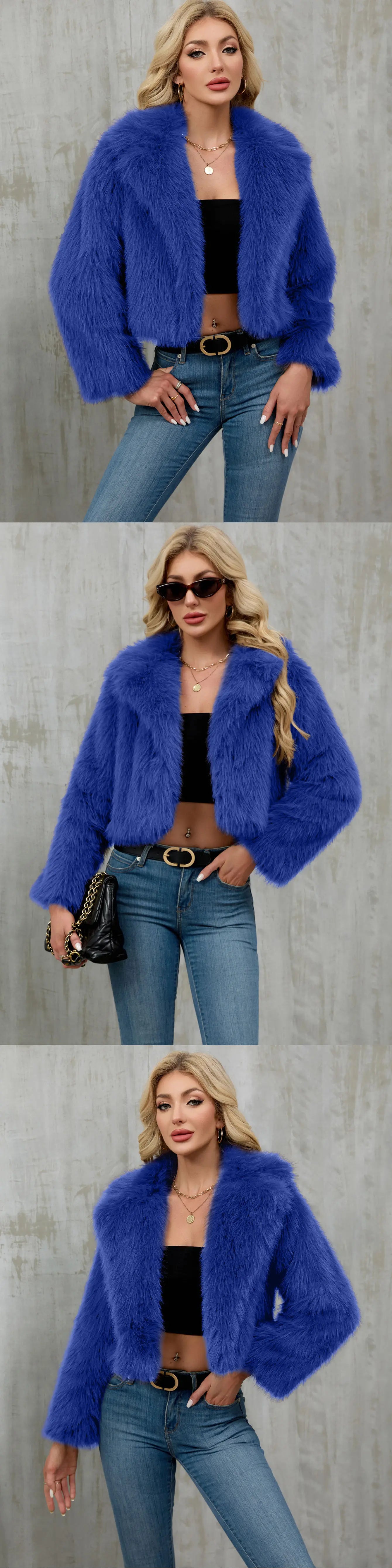 2025 Female Winter Brown Faux Fur Coat For Women Casual Long Sleeve Fluffy Plush Jacket Lady Solid Thick Fake Fur Warm Cardigan