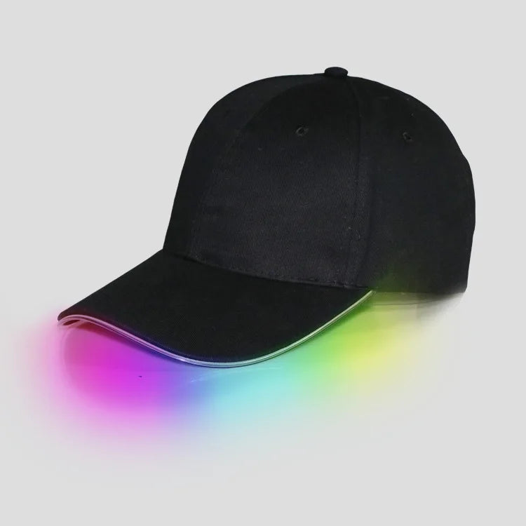 Fiber Optic Cap LED Hat with 7 Colors Luminous Glowing EDC Baseball Hats USB Charging Light Up Caps Performance Led Cap