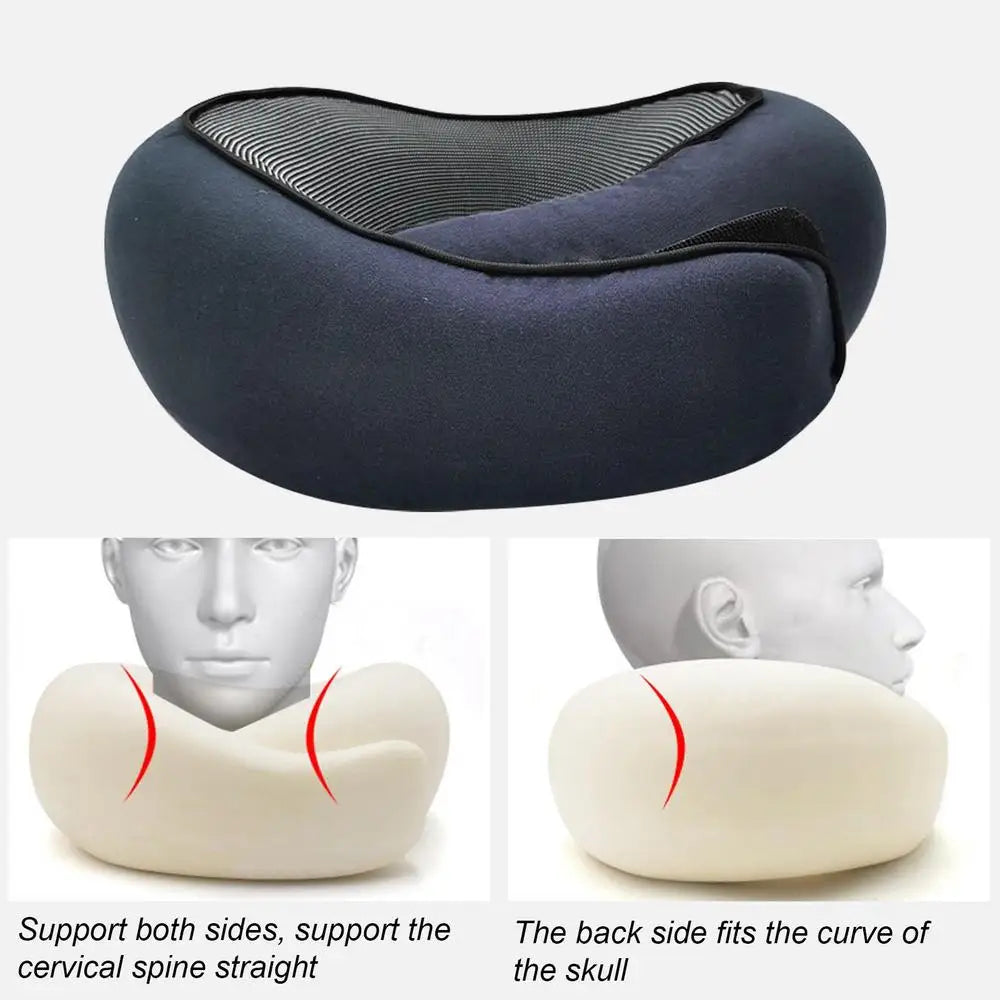 Memory Foam Neck Pillow Neck Support Pillow With Head Cushion Support Camping Neck Protect Soft Memory Foam Head Support