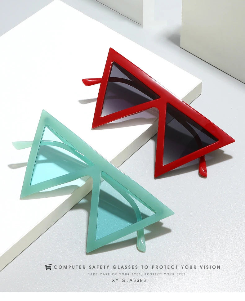 Fashion Y2k Triangle Punk Shades Sunglasses Goggle Women Men Big Frame Steampunk Sun Glasses Trend Windproof Eyewear gafas de so