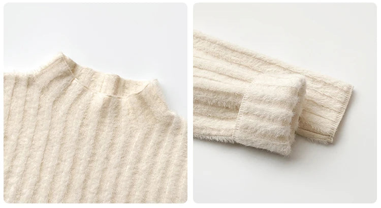 2025 Knitted Pullover Thick Warm Turtleneck Sweater Women Tops Lined Sweater Autumn Winter Streetwear Jersey Knitwear Jumper