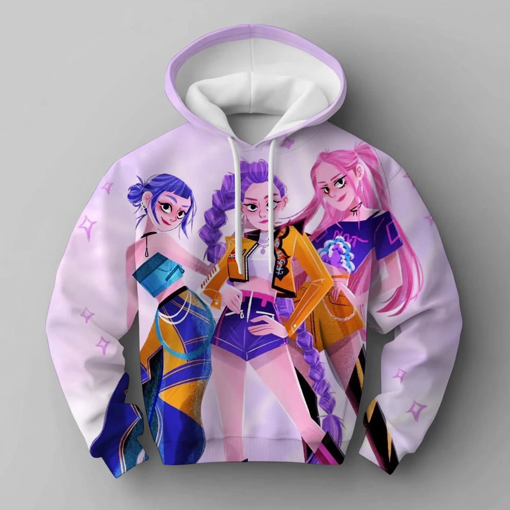 2025 KPop Devil Hunter Hoodie Fashion Rumi Sportswear Hoodie Cute Long Sleeve Autumn Girls Cartoon Y2K Hoodie Sportswear