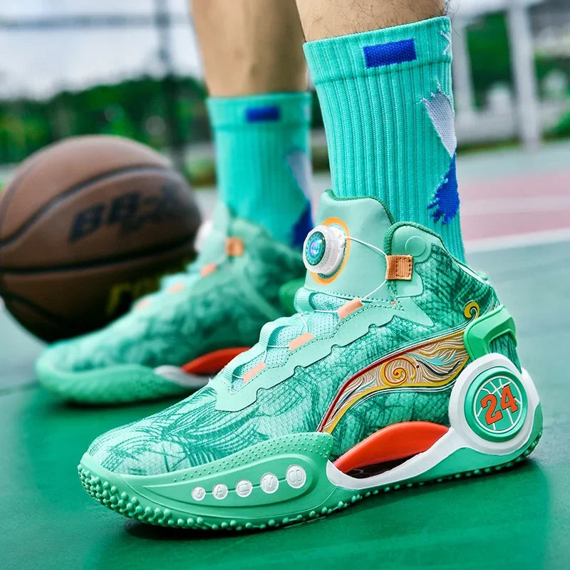 Men's Basketball Shoes Breathable Cushioning Non-Slip Wearable Sports Shoes Gym Training Athletic Basketball Sneakers for Women