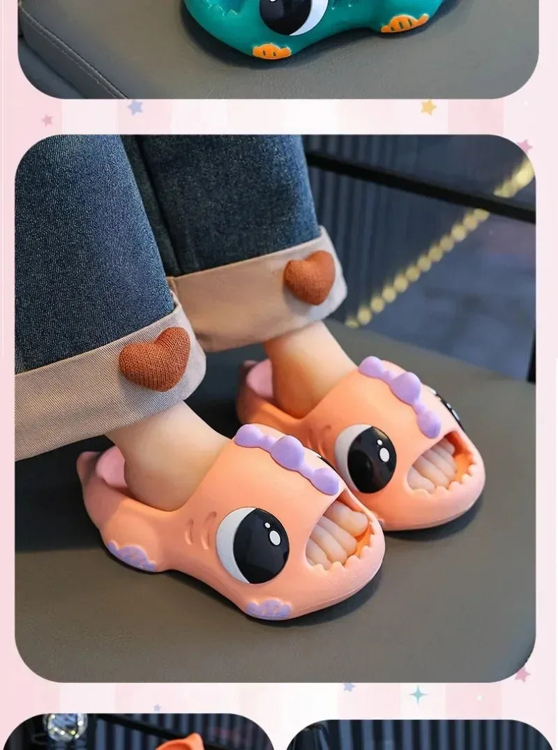 Summer Aged 2-12 Children Slippers Cute Cartoon Dinosaur Beach Sandal For Kids Boys Girls Flip Flops Non-Slip Indoor Home Shoes
