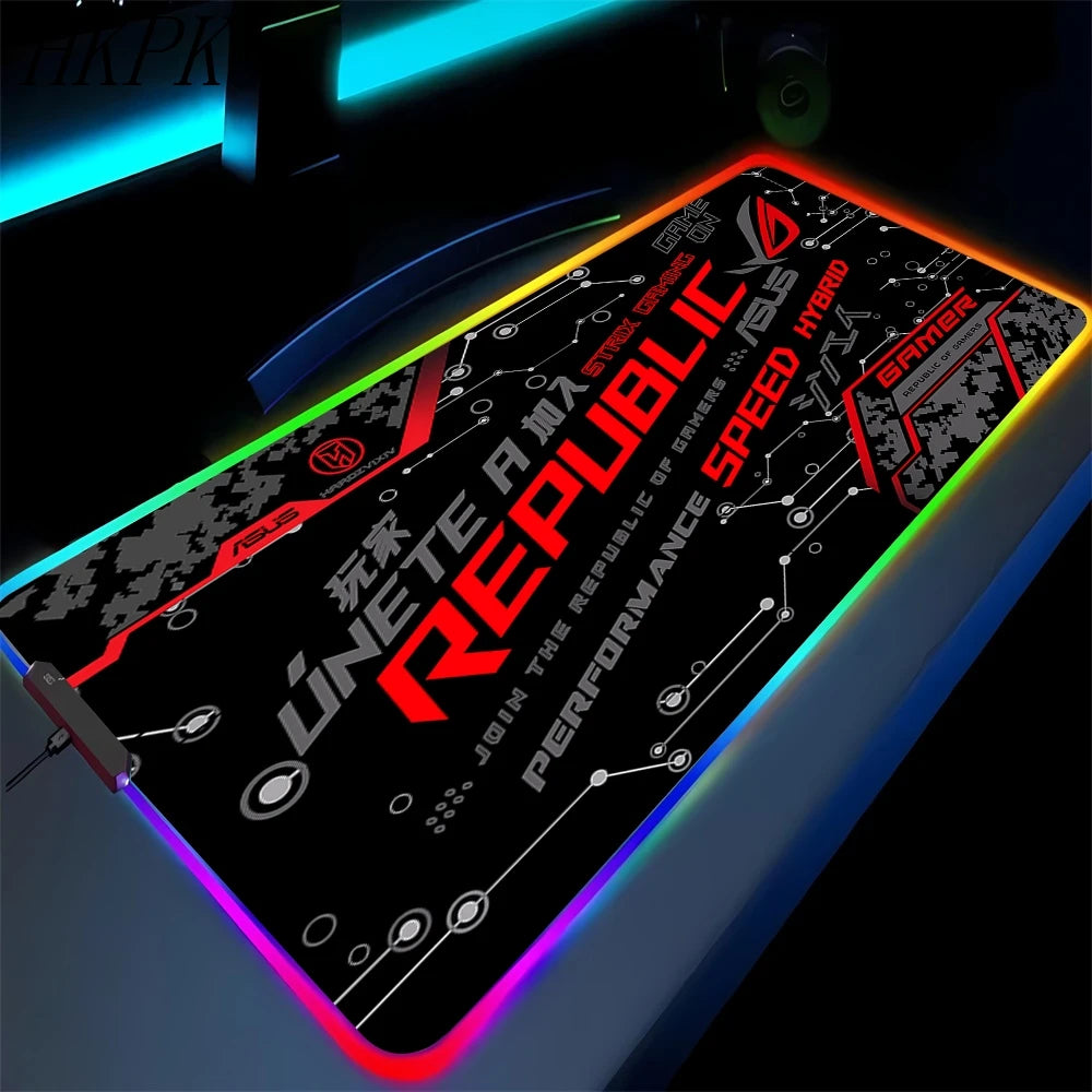 Black Mouse Pad Asus Rgb Gaming Mause Mat Anime Mats Gamer Rug Pc Xxl Cute Pads Large Game Keyboard Carpet Backlight Mousepad