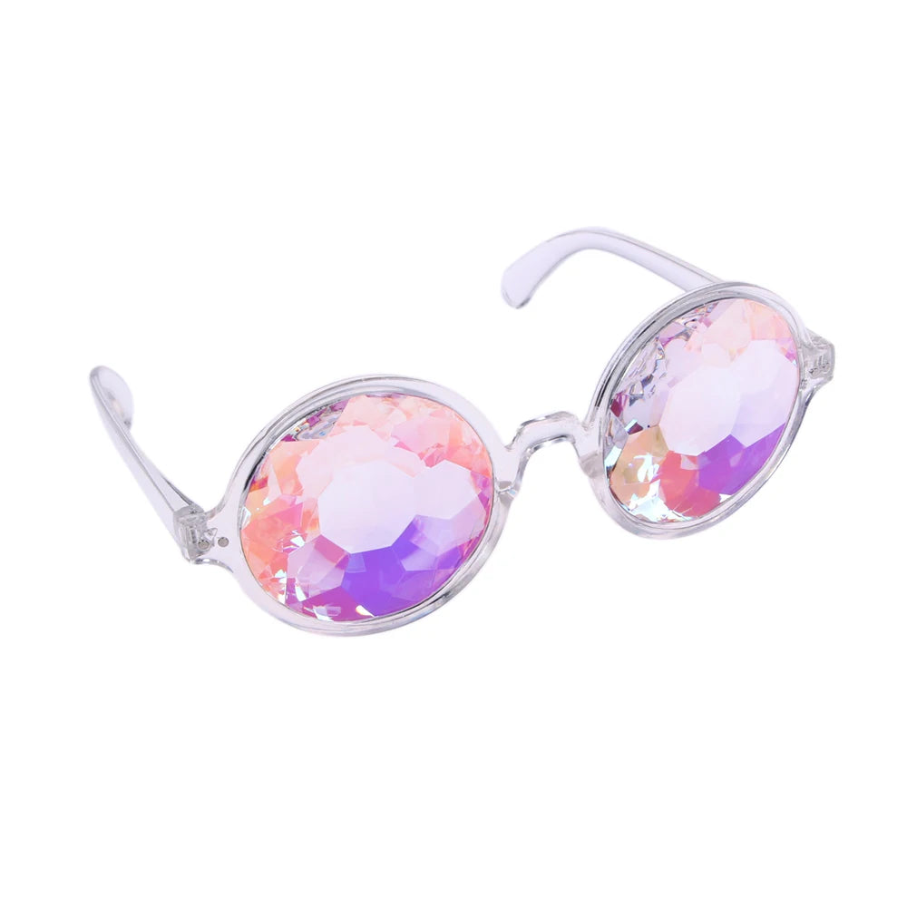 Kaleidoscope Psychedelic Eyeglasses Men Women Funny Round Sunglasses Rave Festival Stylish Female Carnival Party Queen Glasses