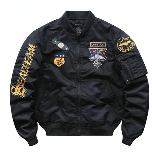 Men's Jacket Spring and Autumn Air Force MA1 Pilot Jacket Heavy Industry Embroidery Motorcycle American Fashion Baseball Jacket