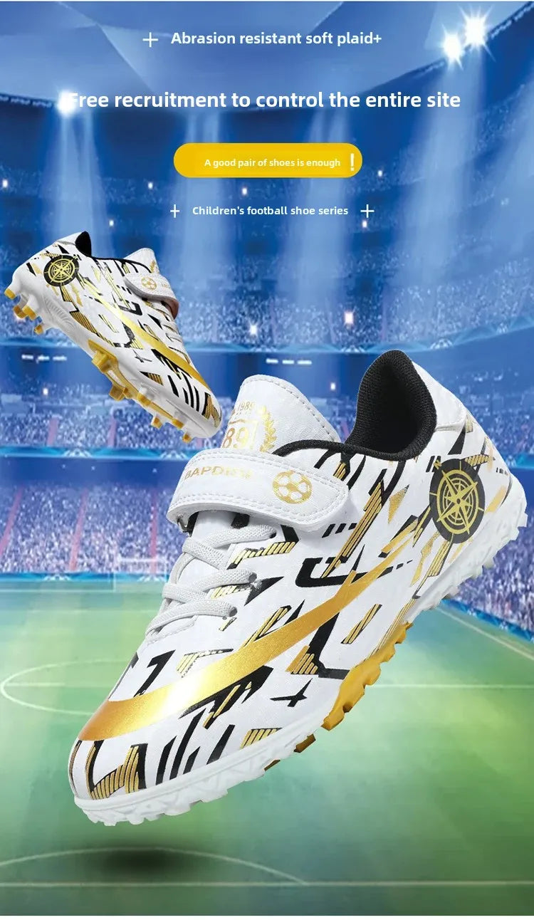 Boys Professional Football Training Shoes Running Sports Shoes Athletic Cleats Primary School Students Long Nails
