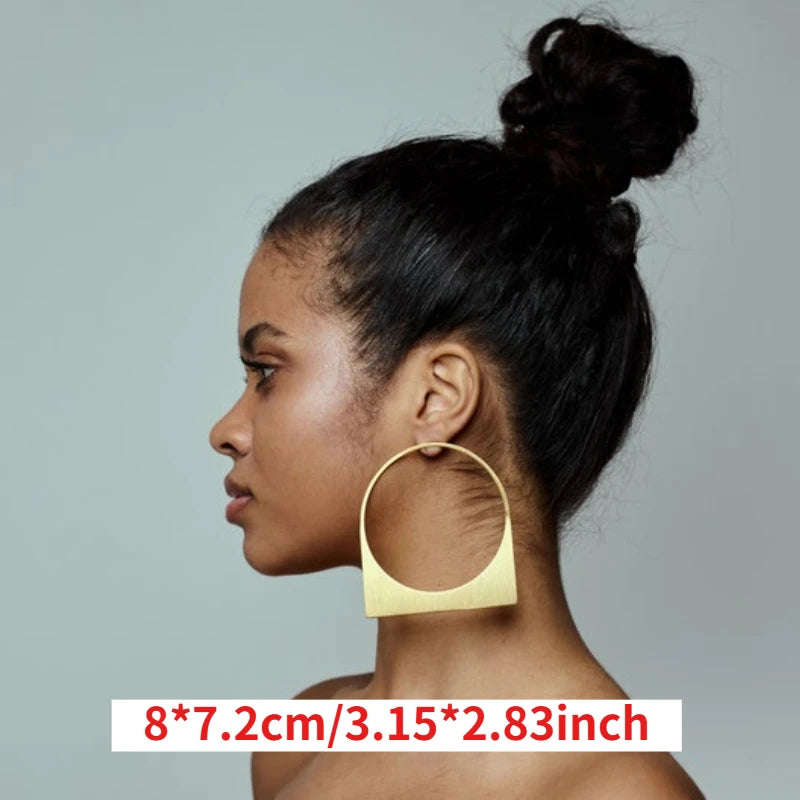 African Large Hoop Earring with Custom Name Middle East Dubai 18K Gold Plated Stainless Steel Earrings Women Jewelry Handmade