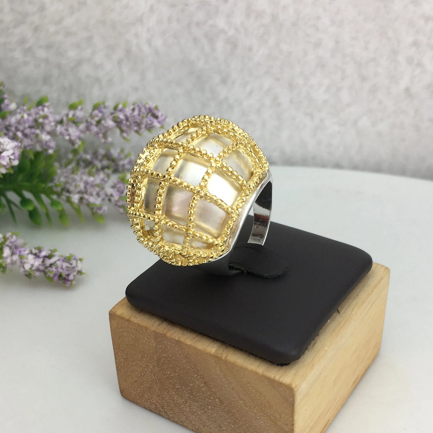 Yuminglai Fashion Big Rings for Women Gifts Daily Party Wear Jewelry Luxury Gold Plated Ring FHK14118