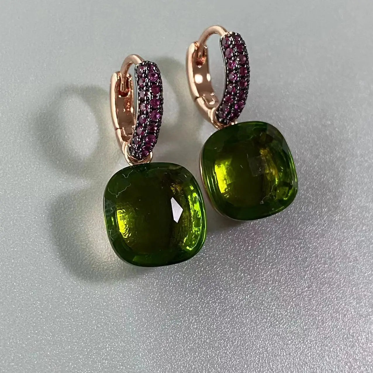 12.6mm Flat Nudo Earrings Inlay Black Zircon Candy Color Crystal Earrings For Women Drop Earrings Fashion Jewelry Gift