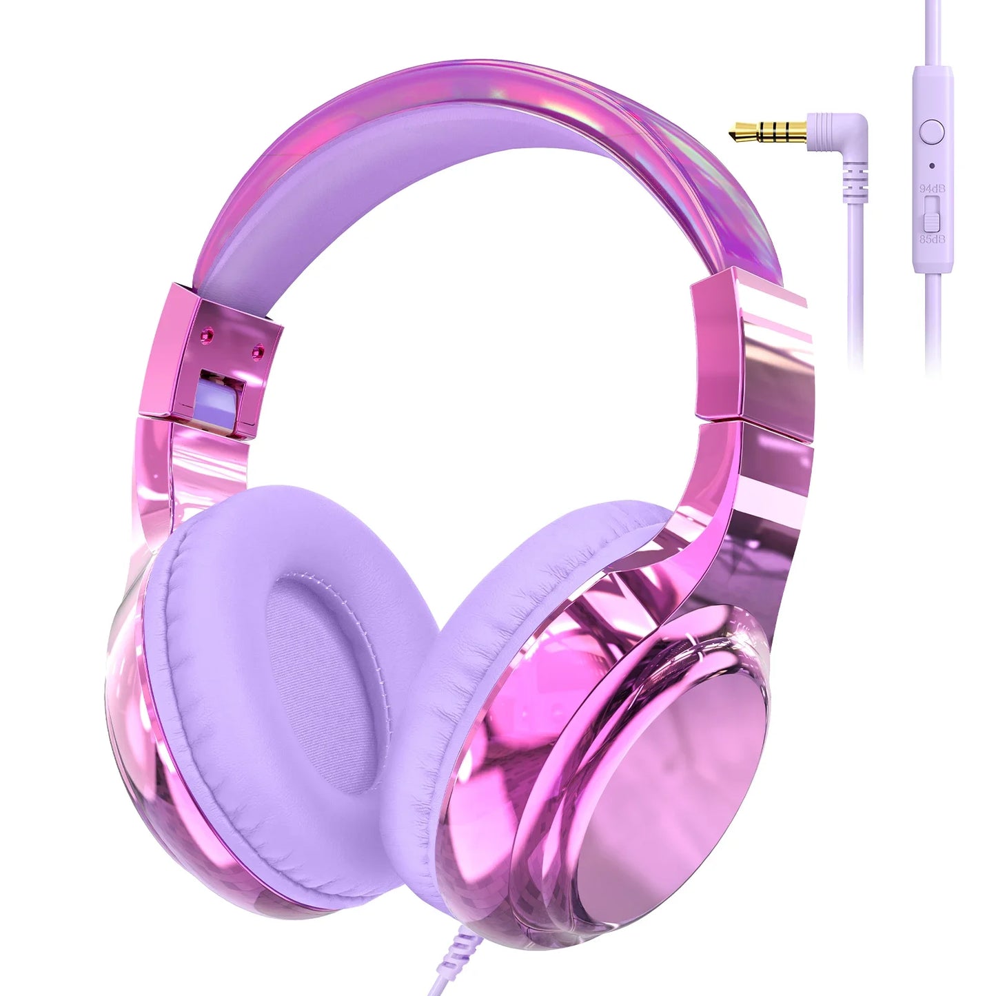 Stylish Soundproof Kids Wired Headphones For Toddler Preschool, 3.5mm Jack, 85/94dB Volume limited Headset For Travel Homeschool