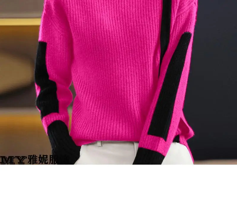 Vintage Ladies Sweater New Turtleneck Autumn Winter Loose Pullover Interior Lapping Knitting Bottoming Shirt Women Clothes Tops