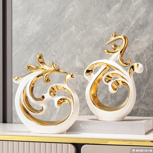 Simple Abstract Phoenix Ceramic Sculpture Home Livingroom Desktop Statue Ornaments Cabinet Table Figurines Decoration Crafts