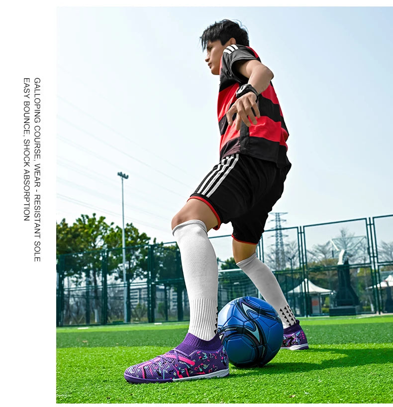 Professional Men Football Shoes TF/FG Soccer Shoes Society Cleats Fast Football Field Boots Sneaker Comfortable Original Unisex