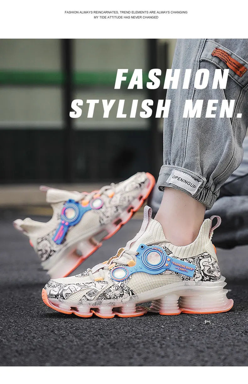 YRZL Men Sneakers Tenis Luxury Designer Shoes Mens High Quality Platform Sneakers Fashion Blade Loafers Running Shoes for Men