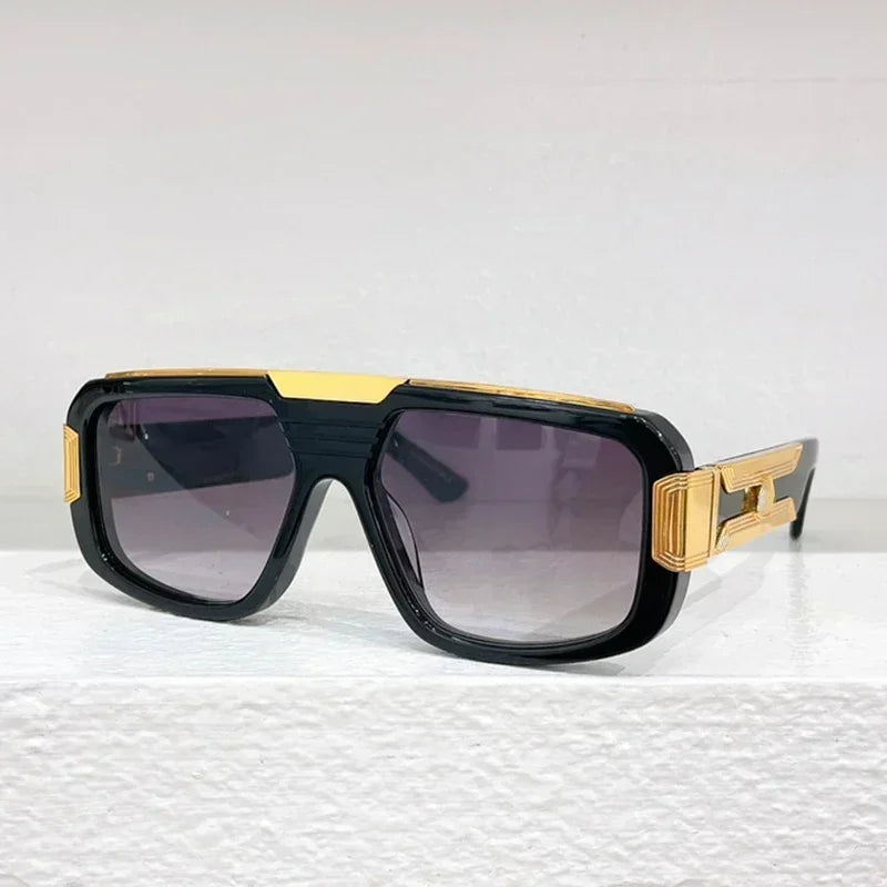 Germany Designer Brand Sunglasses High Quality Punk Thick Acetate Men Uv400 Gradient Eyeglasses with Case