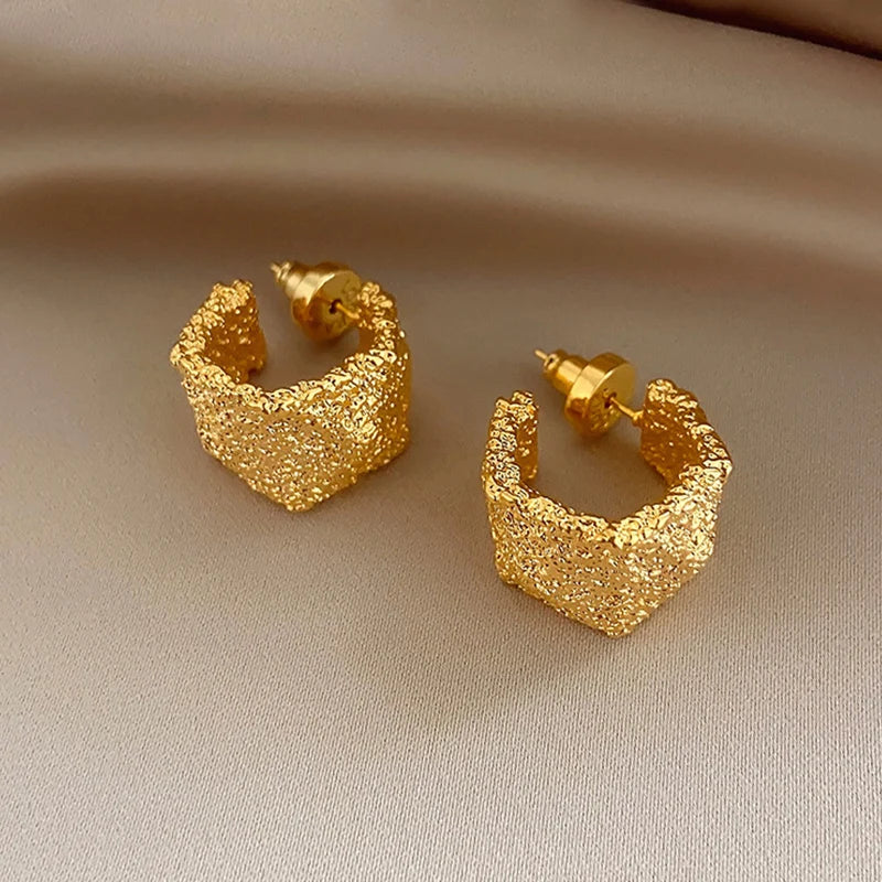 Unique Exaggerate Simple Geometric Fashion Earrings Trendy Women Jewelry Wedding Party Gifts Exquisite Accessories Elegant RG444