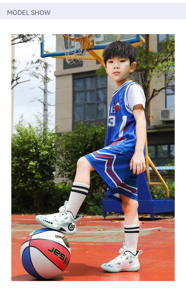 New children's sports shoes men's primary school students actual combat basketball shoes men's non-slip children's shoes