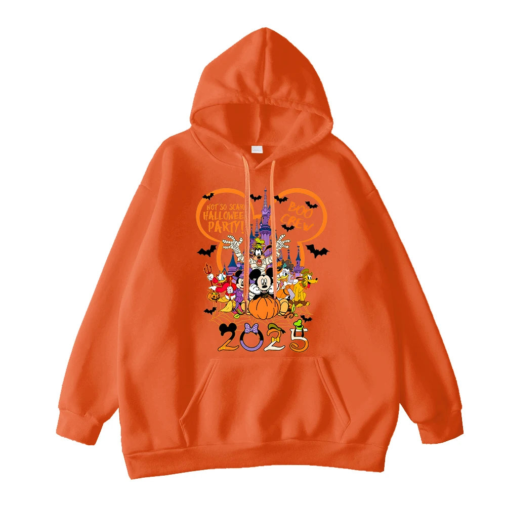 Mickey Mouse Halloween Party 2025 Graphic Hoodie Unisex Adult Pullover Costume Apparel Spooky Season Outfit