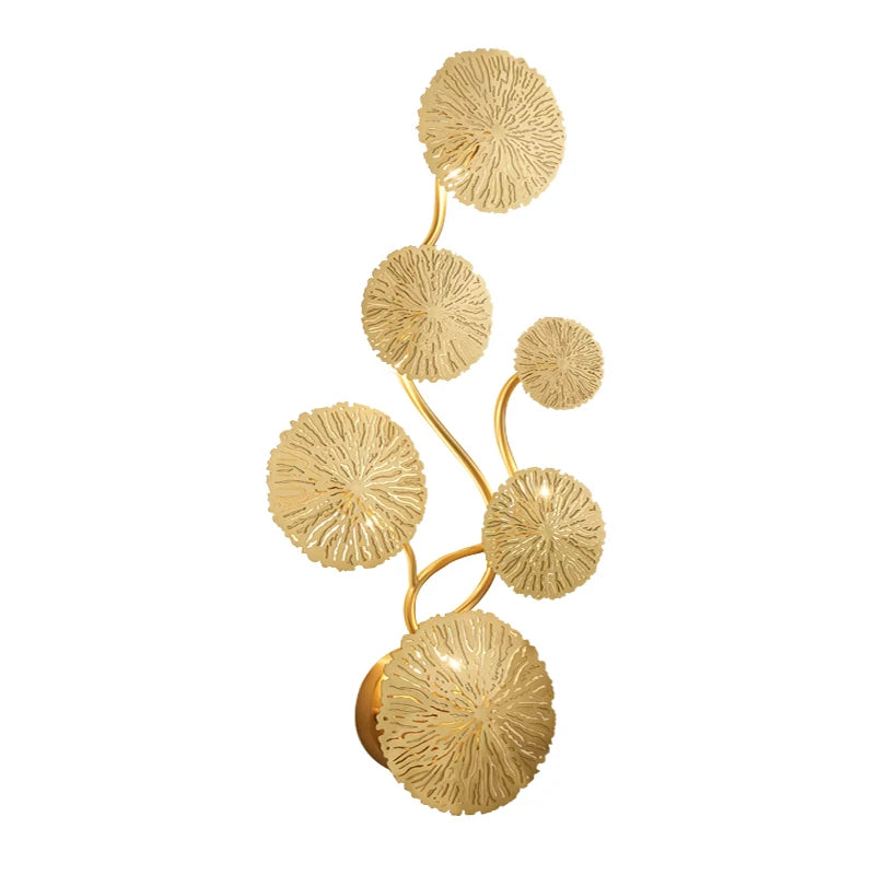 Nordic Modern Minimalist Hardware Lotus Leaf Wall Lamp Bedroom Living Room Study Lighting
