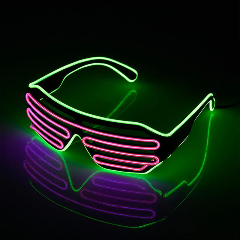 Future Punk Cyber LED Luminous Glasses Neon Glow In The Dark Goggles for Club Bar Party Disco Dance Stage Atmosphere Props