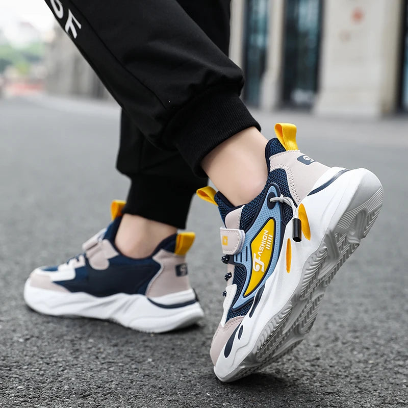 Children Sneakers for Boys Mesh Breathable Running Sports Shoes Kids Girls Flat Casual Shoes Big Size 40