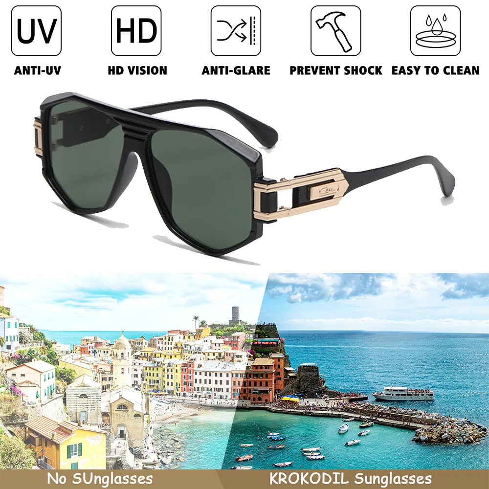 Retro Men's Sunglasses Square Sunglasses For Men Women Cyberpunk Style Glasses Anti Glare UV400 Go To Fishing Travel Driving