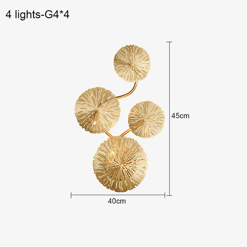Nordic Modern Minimalist Hardware Lotus Leaf Wall Lamp Bedroom Living Room Study Lighting