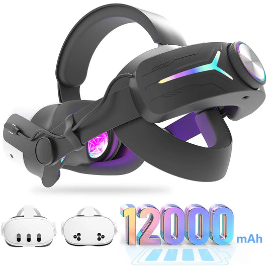 mtomatovr for Meta quest3s/quest3  Battery Head Strap  Extends 4-6 Hours  RGB Light Fast-Charging vr accessory Elite Replacement