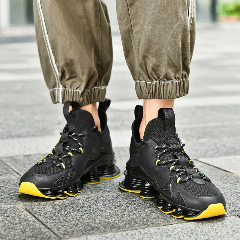 Men Sneakers New Mesh Breathable Ultra-light Shock Absorption Net Shoes Fashionable Non Slip Comfort Running Super Cool Shoes