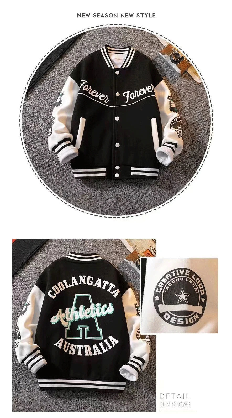 Boys Baseball Uniform Jackets For 3-14 Years Children Clothes For Teenage Boys Sports Outerwear Coat Spring Fashion Sweatshirts