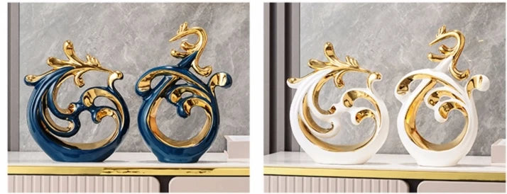 Simple Abstract Phoenix Ceramic Sculpture Home Livingroom Desktop Statue Ornaments Cabinet Table Figurines Decoration Crafts