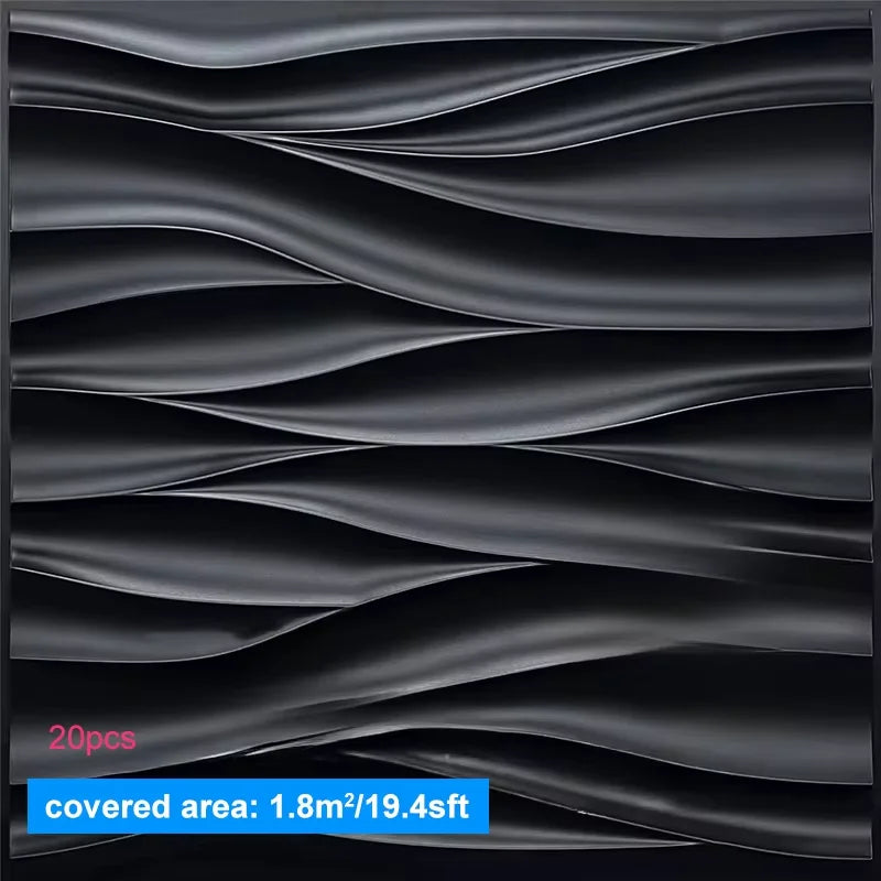 20PCS 3D Wall Panels 30x30cm Indoor Wall Decoration for Living Room Bedroom Hotel Office  Mural Tile-Panel-Mold 3D Wall Sticker